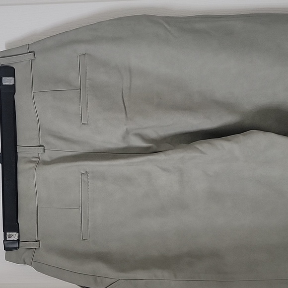 Zara Faux Leather Pants, Size M, Light Light Sage Green, Grayish Hue. EUC - Picture 4 of 14